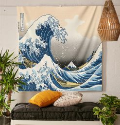 Japanese Wave Decorative Tapestry