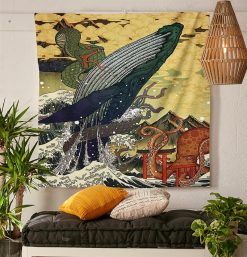 Diving Whale Decorative Tapestry