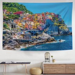 Seaside Town Decorative Tapestry