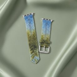 Moss and Blue Handwoven Smartwatch Strap