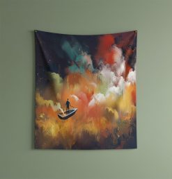 Painted Rowboat Decorative Tapestry